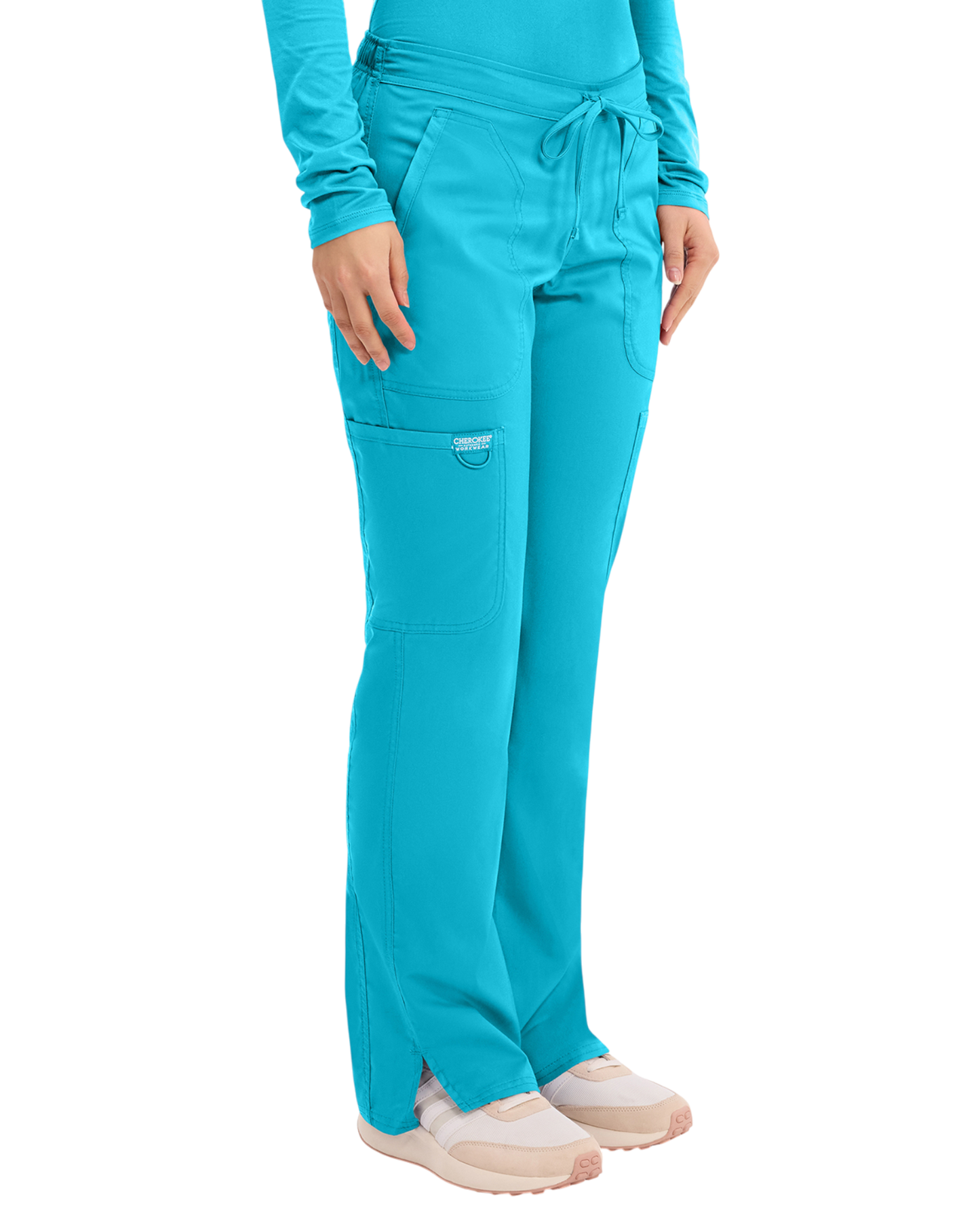 Mid rise moderate flare drawstring pant #WW110X (2XL&+) Cherokee Revolution