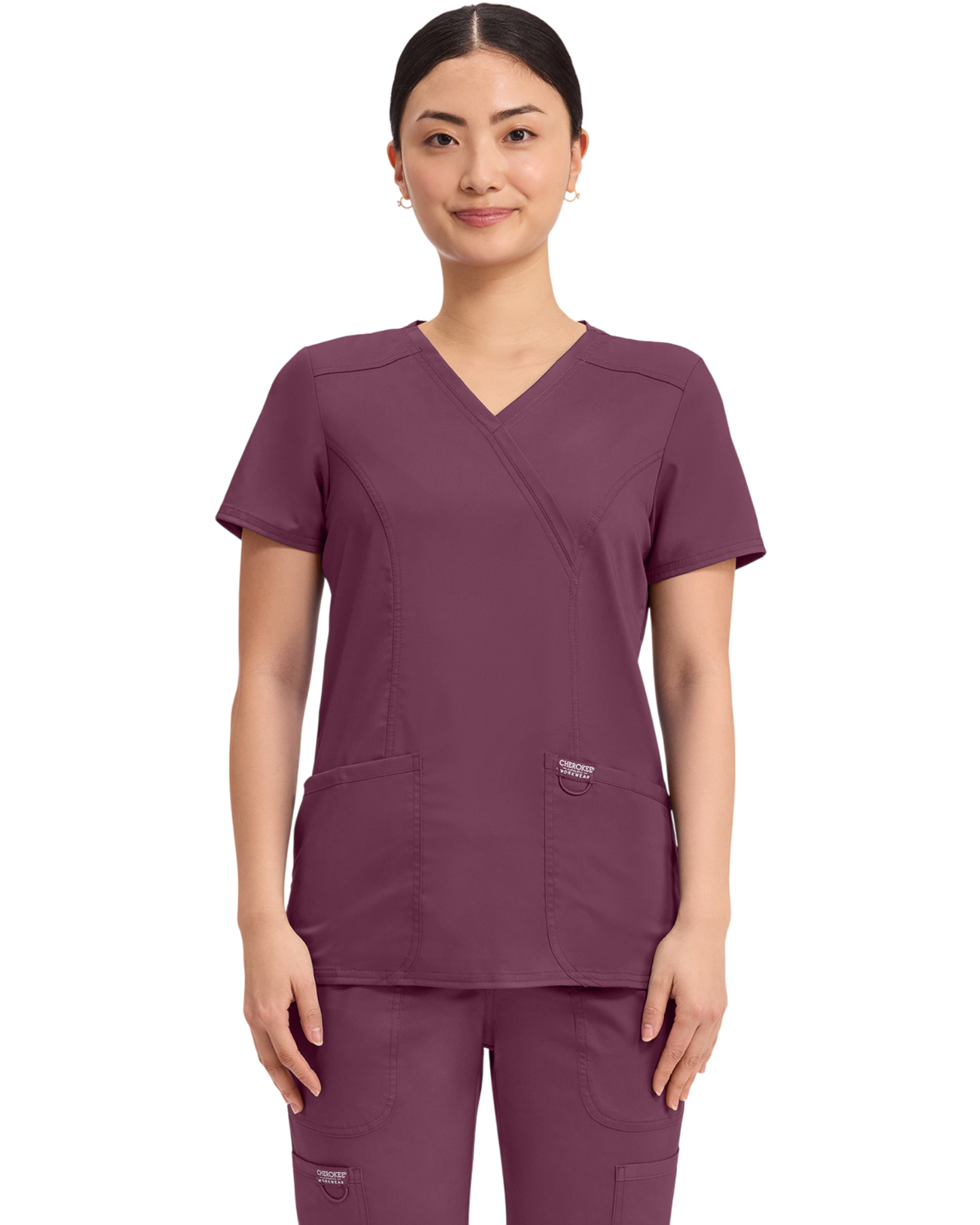 Mock wrap top #WW610X  (2XL&+) Cherokee Revolution