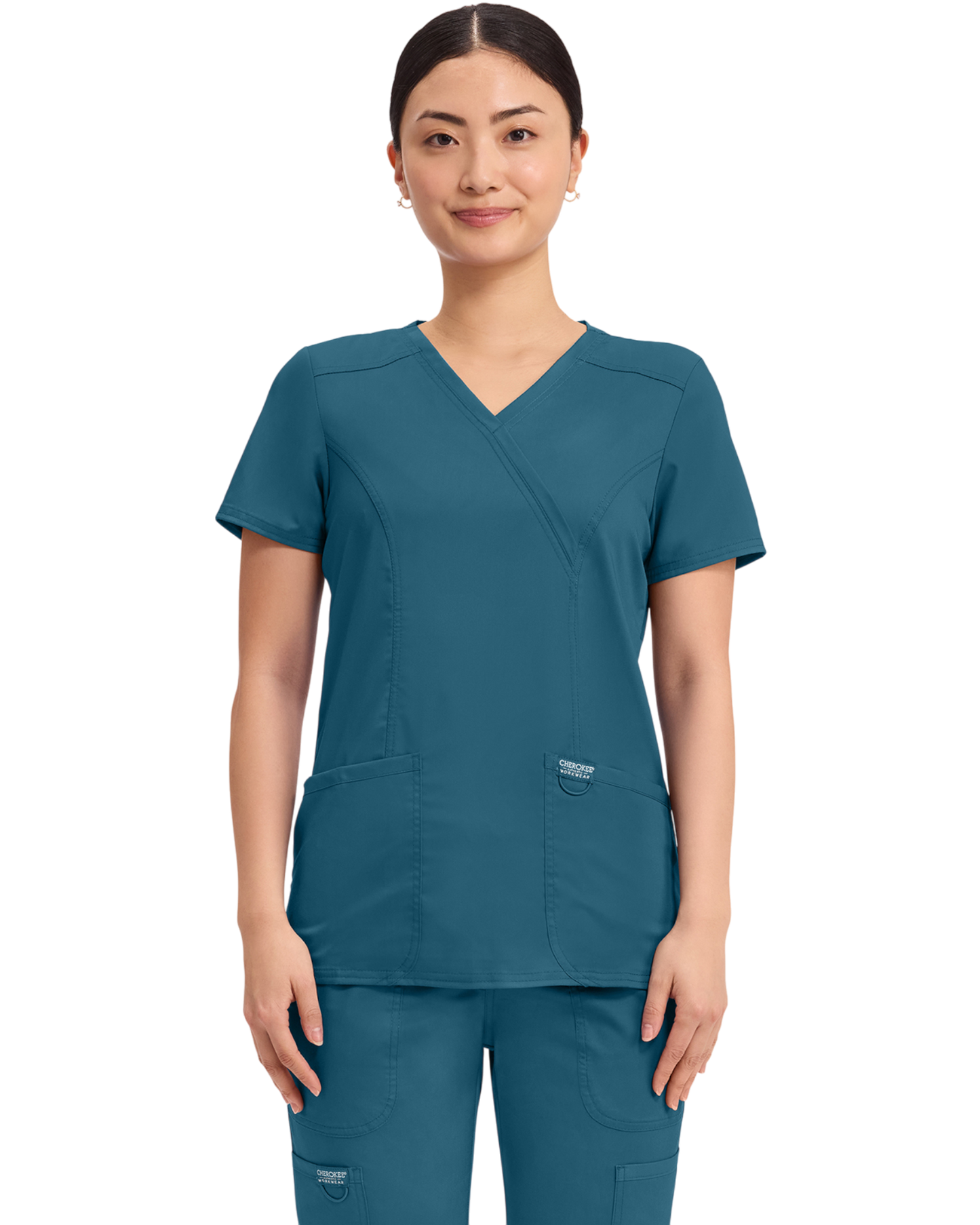 Mock wrap top #WW610X  (2XL&+) Cherokee Revolution