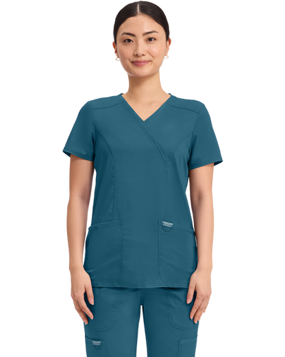 Mock wrap top #WW610X  (2XL&+) Cherokee Revolution