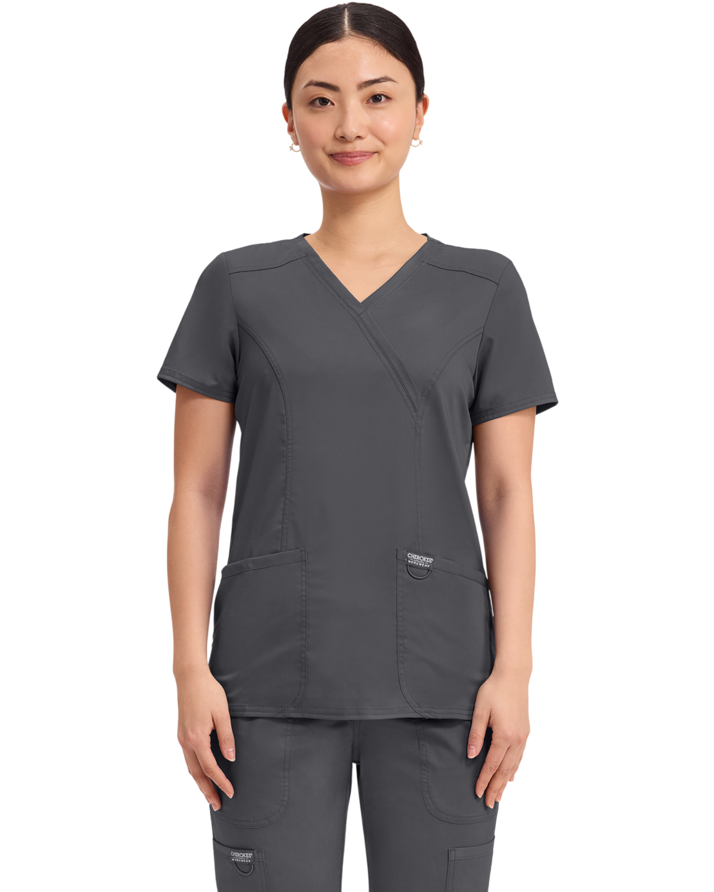 Mock wrap top #WW610X  (2XL&+) Cherokee Revolution