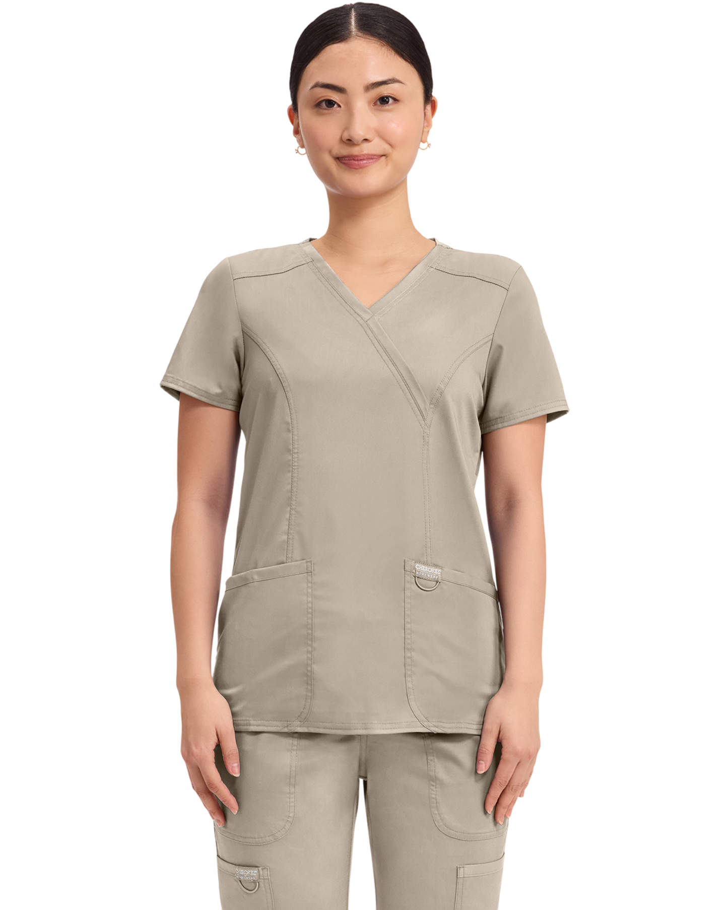 Mock wrap top #WW610X  (2XL&+) Cherokee Revolution