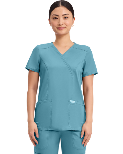 Mock wrap top #WW610X  (2XL&+) Cherokee Revolution