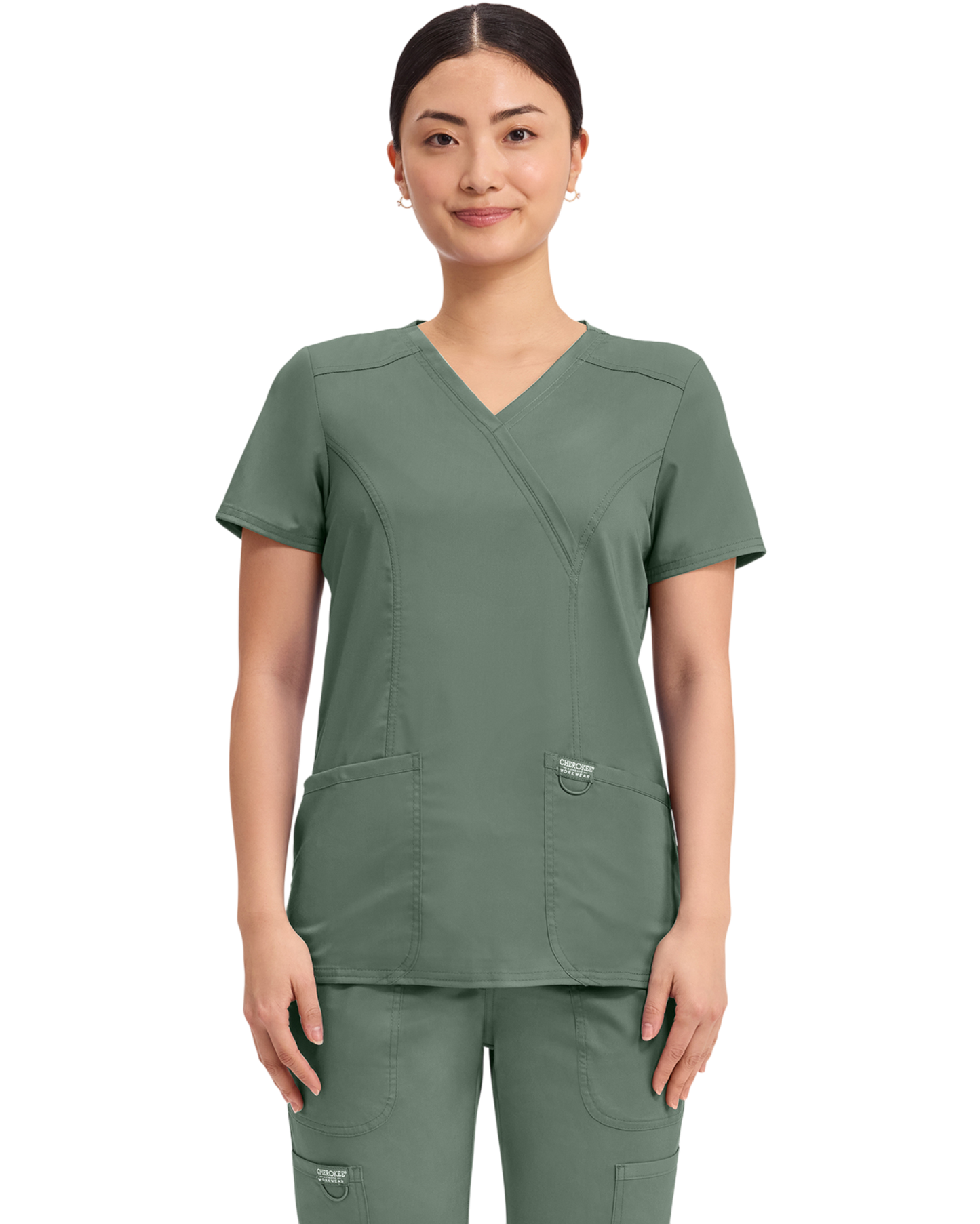 Mock wrap top #WW610X  (2XL&+) Cherokee Revolution