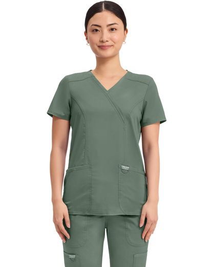 Mock wrap top #WW610X  (2XL&+) Cherokee Revolution