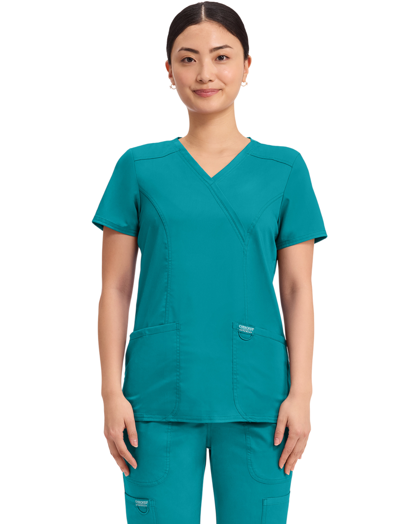 Mock wrap top #WW610X  (2XL&+) Cherokee Revolution