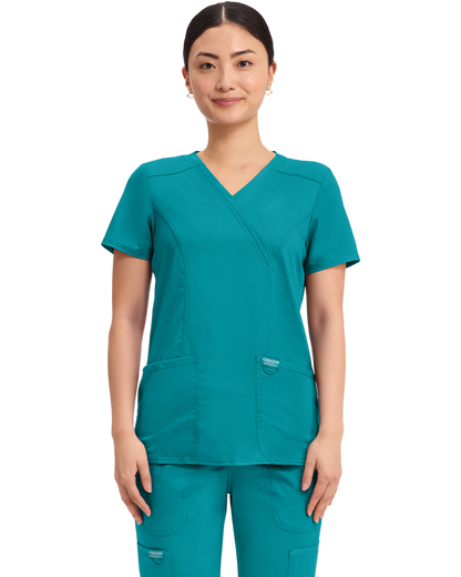 Mock wrap top #WW610X  (2XL&+) Cherokee Revolution