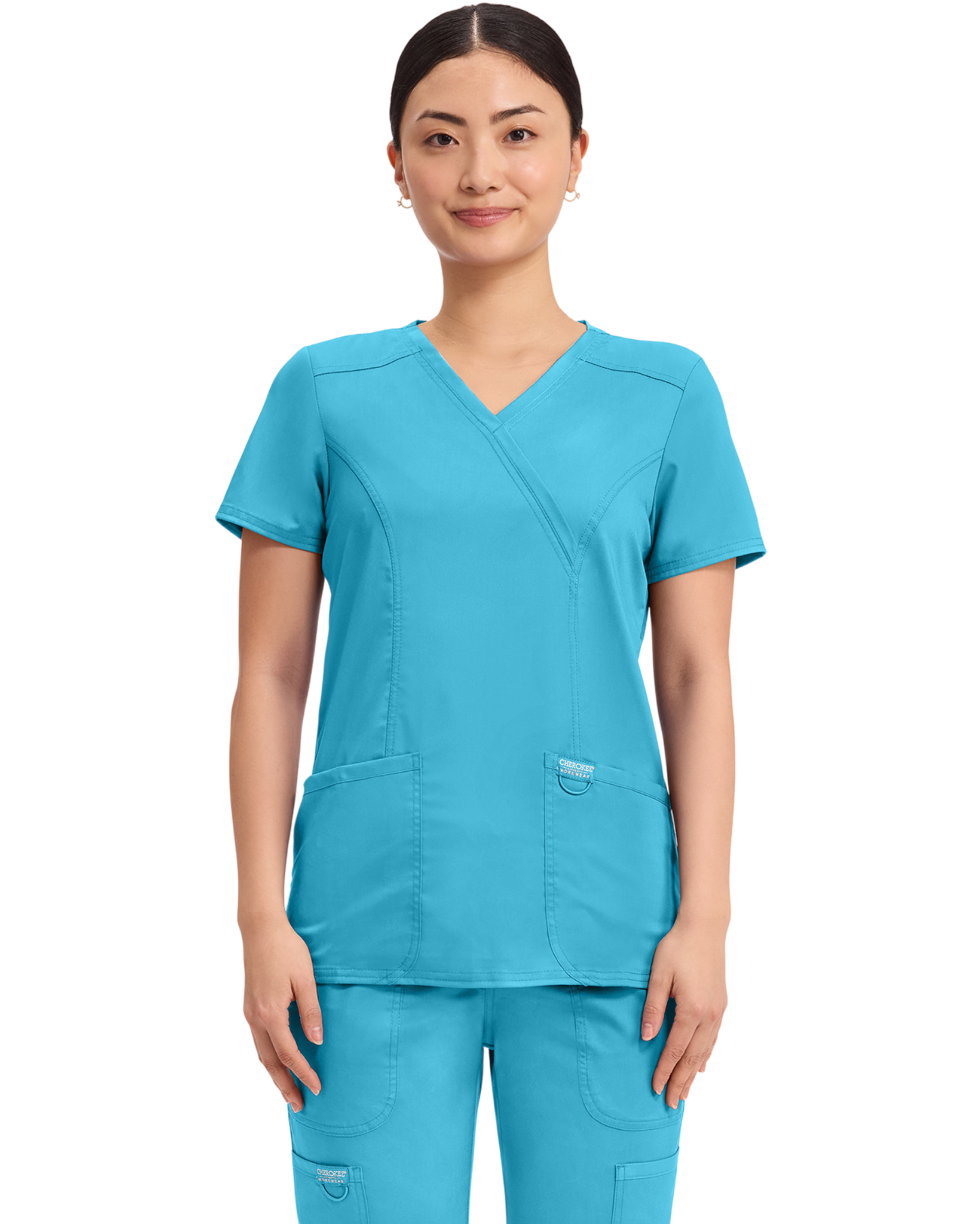 Mock wrap top #WW610X  (2XL&+) Cherokee Revolution