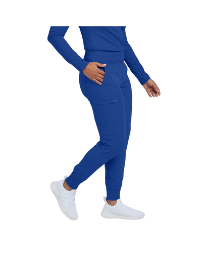 Vue latérale du pantalon jogger pour femme 6 poches White Cross CRFT #WB430 OS couleur  Royal