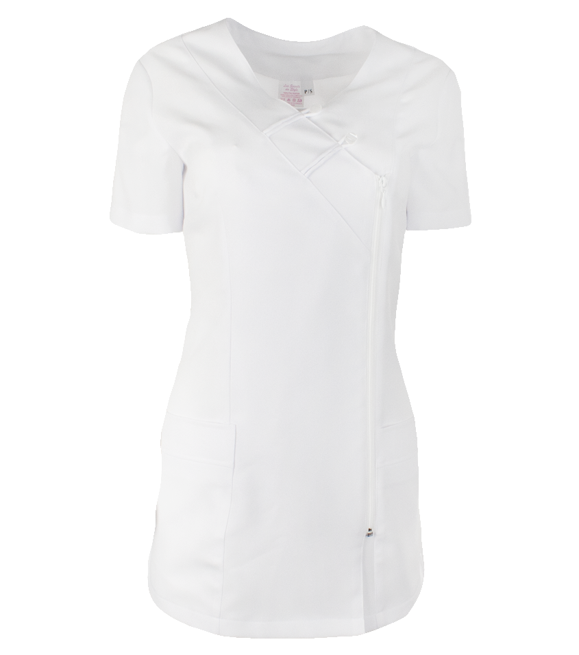 Haut d'uniforme manches courtes Les Secrets du Style #224SS blanc