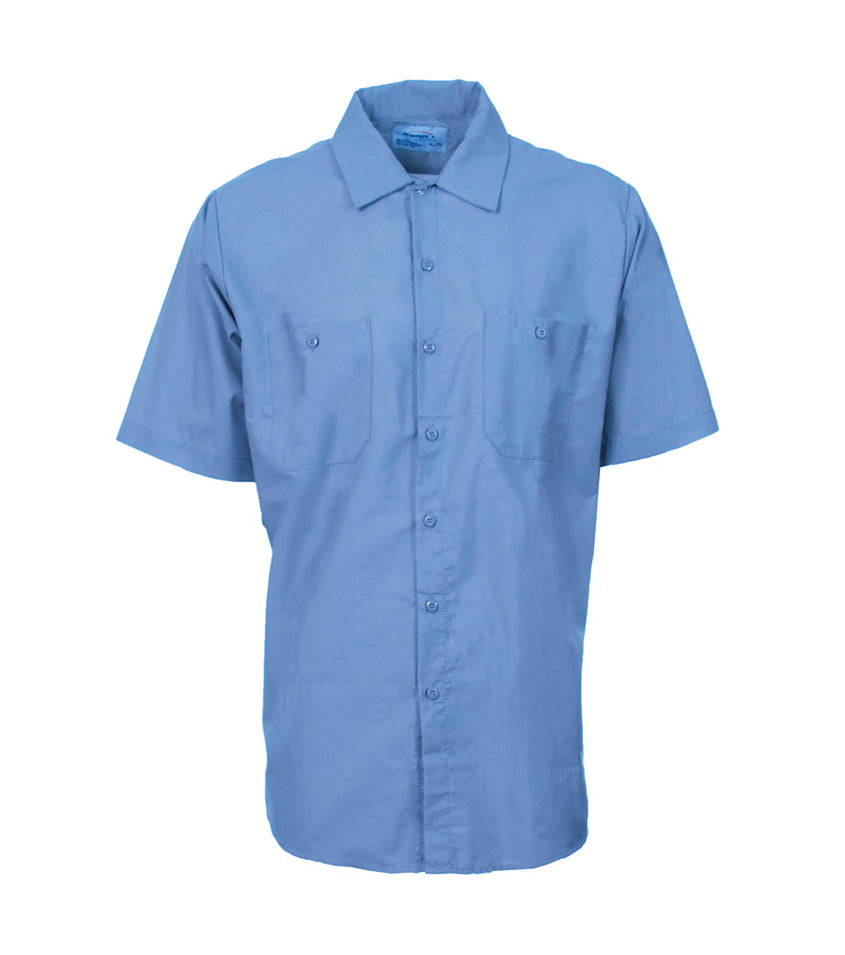 Chemise de travail à boutons bleu #2300