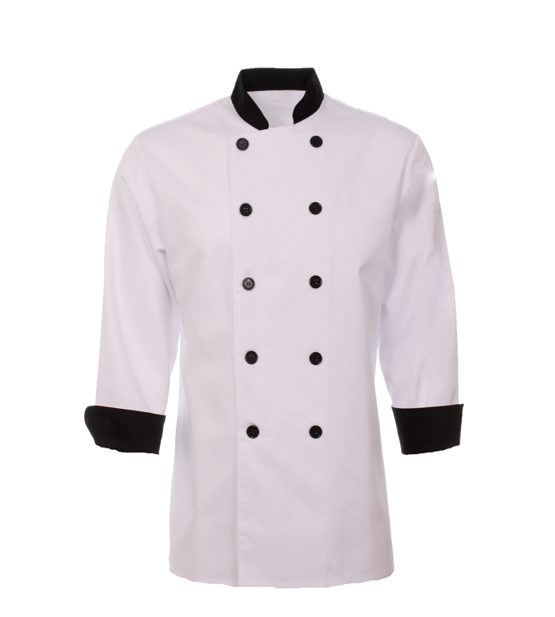 Veste de cuisinier classique MOBB #CC250 blanc et noir