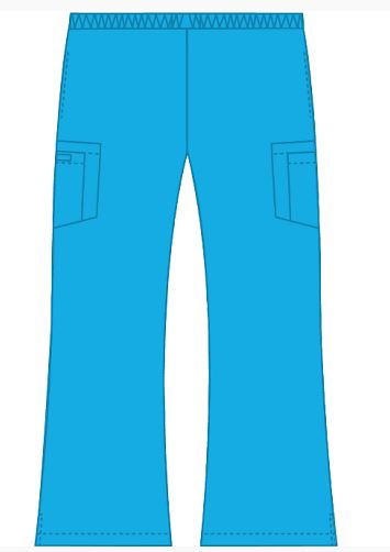 Pantalon de travail pour femme Boot Cut Flip Flap MOBB #312P bleu aqua