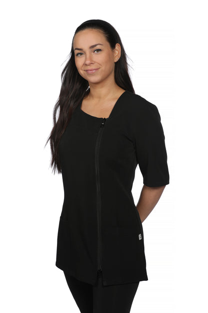 Haut d'uniforme pour femme manches 3/4 Les Secrets du Style #324  noir