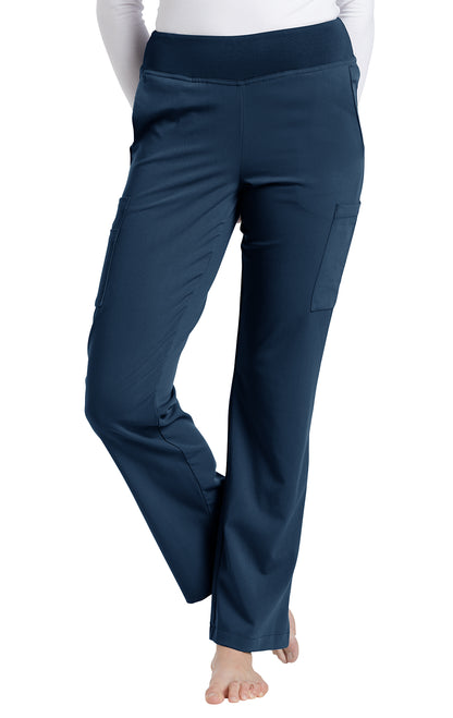 Pantalon de travail style yoga avec poche cargo Marvella White Cross #354 navy