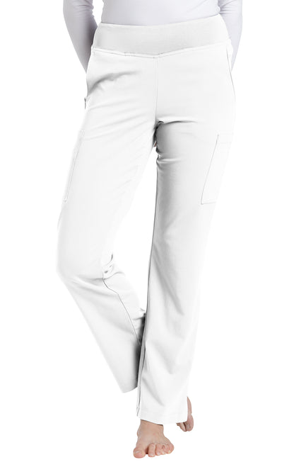 Pantalon de travail style yoga avec poche cargo Marvella White Cross #354 blanc