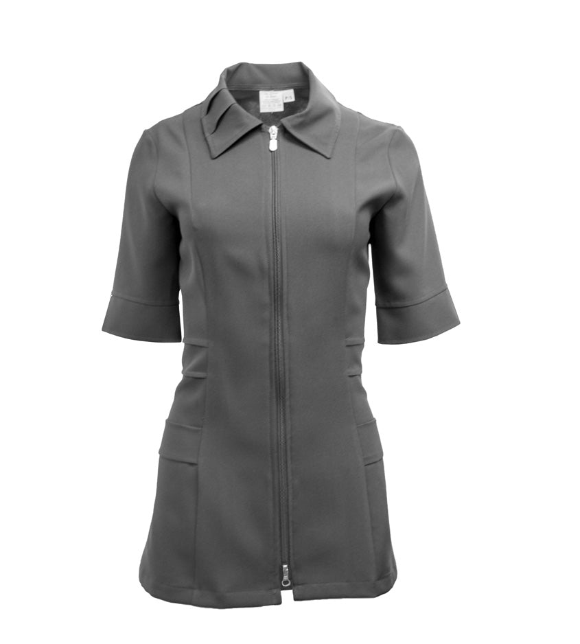 Haut d'uniforme pour femme avec fermeture Les Secrets du Style #409MC charcoal