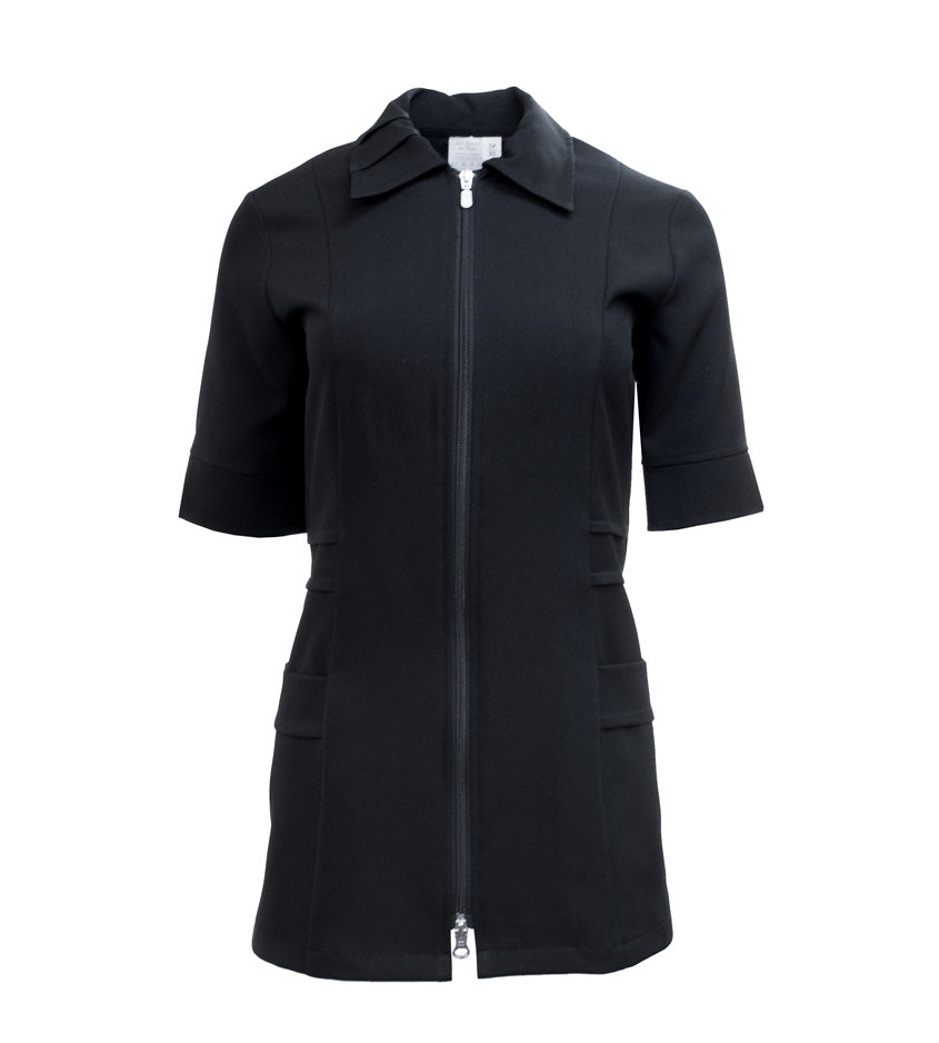 Haut d'uniforme pour femme avec fermeture Les Secrets du Style #409MC noir