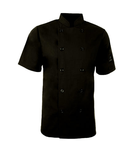 Veste de chef unisexe à manches courtes Chefs Choice Premium Uniforms #5353SS noir