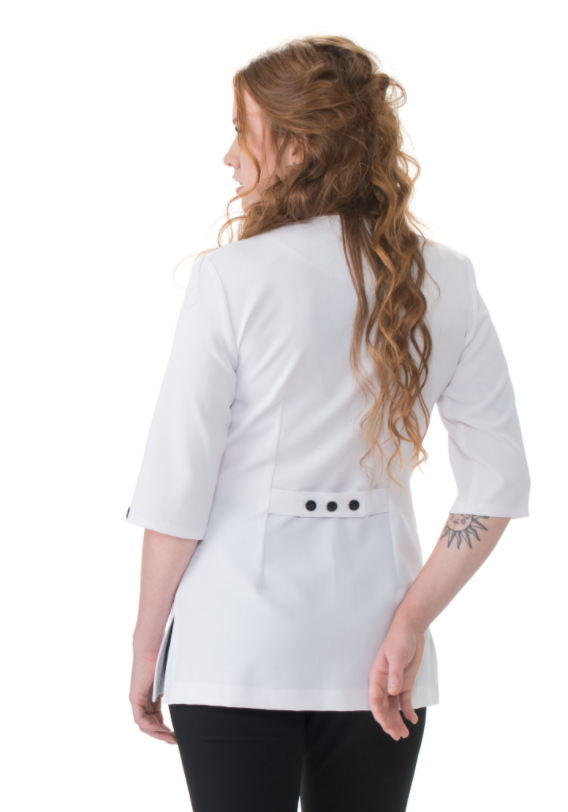 Haut d'uniforme à manches 3/4 Le Prodigieux Carolyn Design #71965 blanc dos