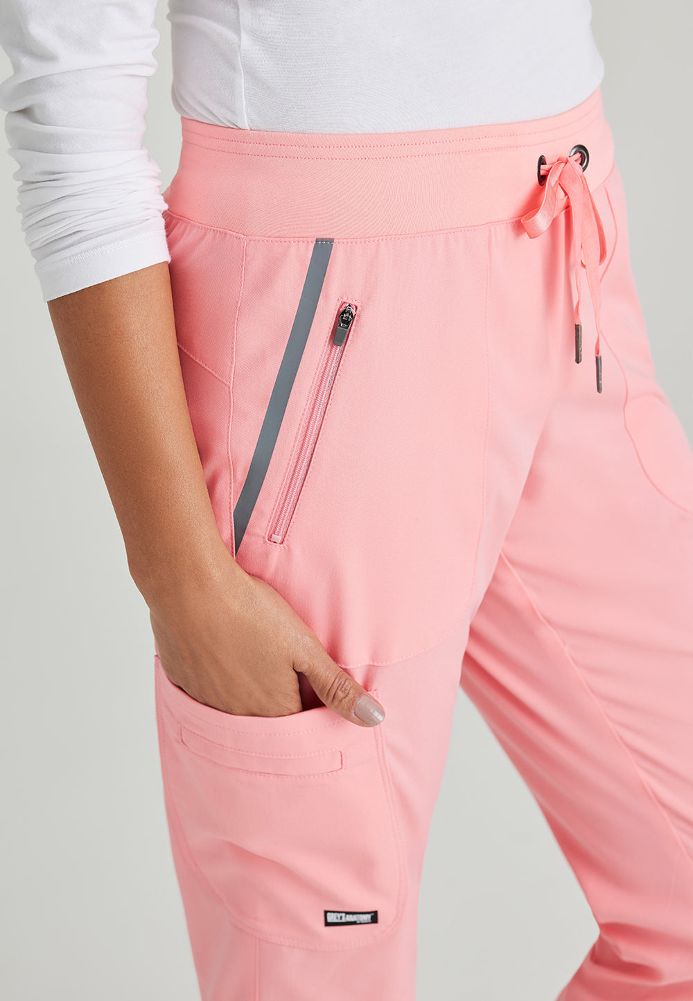 Pantalon de Scrub 6 poches Grey's Anatomy Impact Elevate Pant #7228 Rosy Coral côté