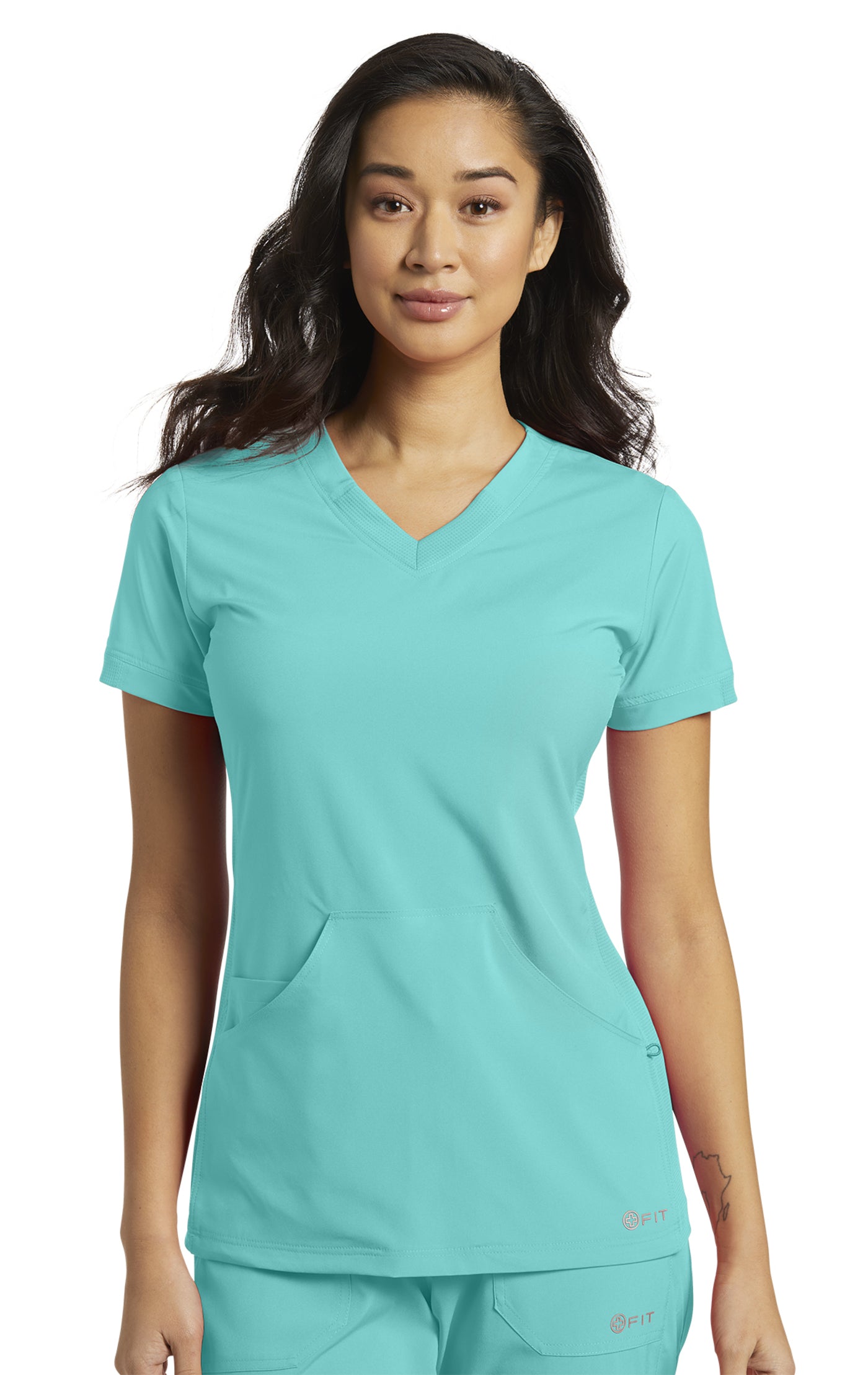 Haut col en V White Cross Fit moonlight jade 725