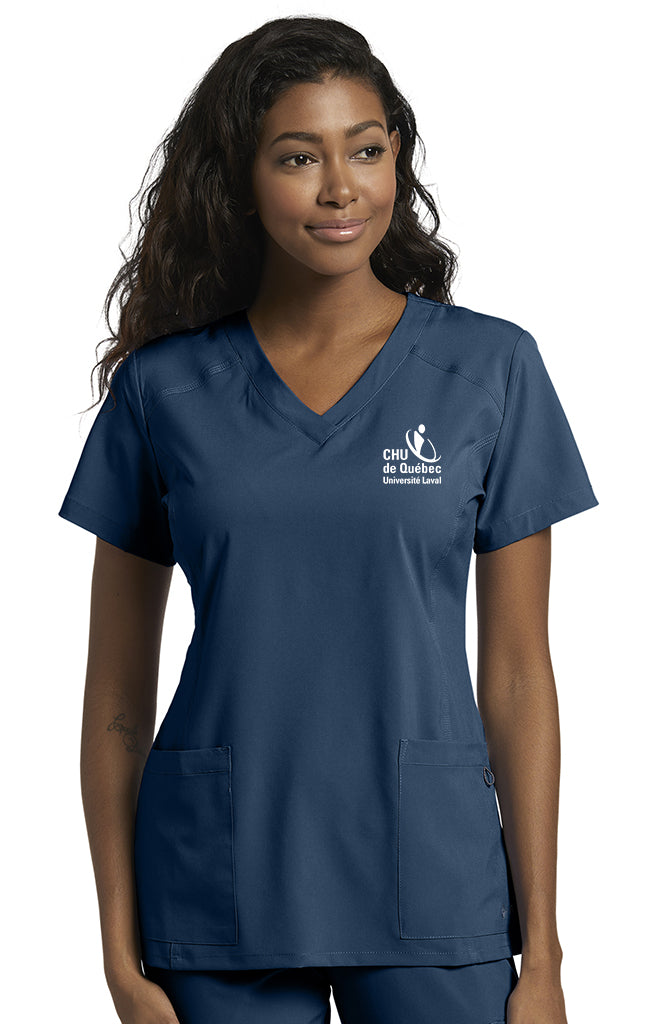 Haut d'uniforme col en V pour infirmières Uniformes Sélect #785CHU marine
