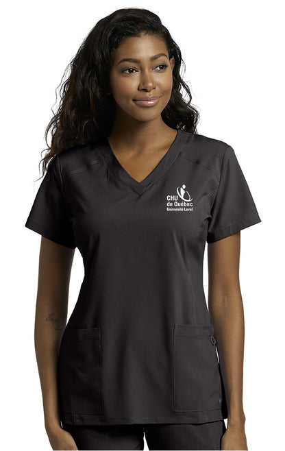 Haut d'uniforme col en V pour infirmières Uniformes Sélect #785CHU noir