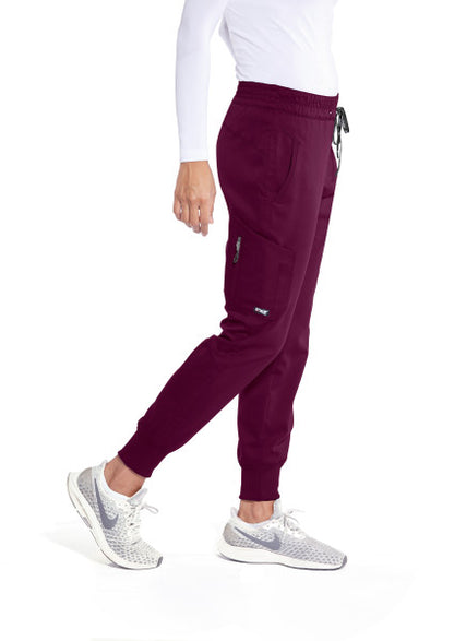 Pantalon de scrub à 5 poches Grey's Anatomy Classic Kira Pant couleur rouge vin coté