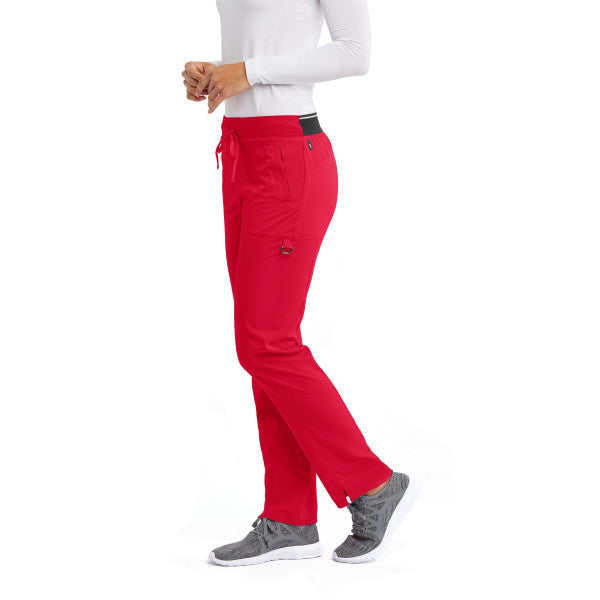 Pantalon Kim en élasthanne Grey's Anatomy #GRSP500328 rouge scarlet coté