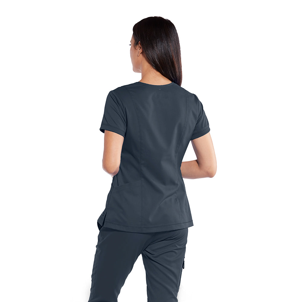 Haut d'uniforme col en V pour femmes Grey's Anatomy - Top classique Kira #GRT049 Steel arrière