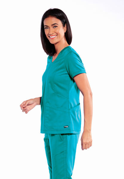 Haut d'uniforme col en V pour femmes Grey's Anatomy - Top classique Kira #GRT04939 Teal coté