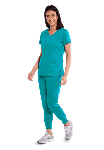 Haut d'uniforme col en V pour femmes Grey's Anatomy - Top classique Kira #GRT04939 Teal devant