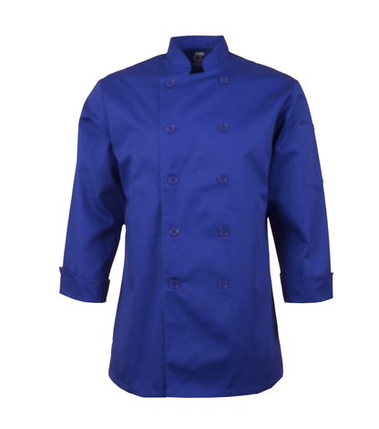 Veste de cuisinier classique MOBB #CC250 bleu royal