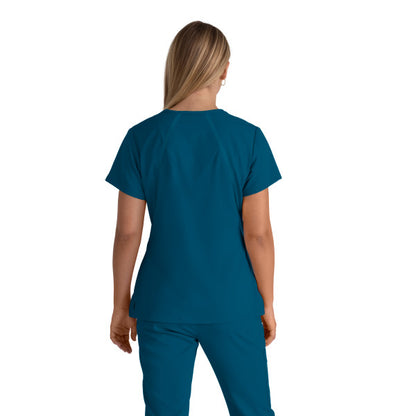 Haut d'uniforme col V à deux poches Grey's Anatomy Edge Elevate Top #7188 bahama derrière
