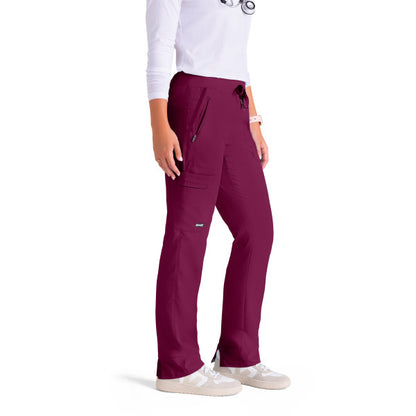 Pantalon de Scrub 6 poches Grey's Anatomy Impact Elevate Pant #7228 rouge vin coté