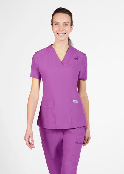 Haut coupe slim, préposées,dentistes,infirmièresHaut d'uniforme coupe slim pour femme MOBB #T8010 Violet sauvage